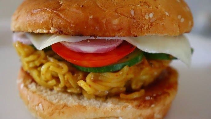Veg Masala Noodle Burger