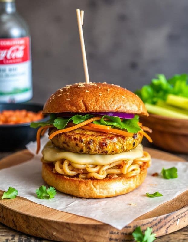 Noodle Paneer Burger